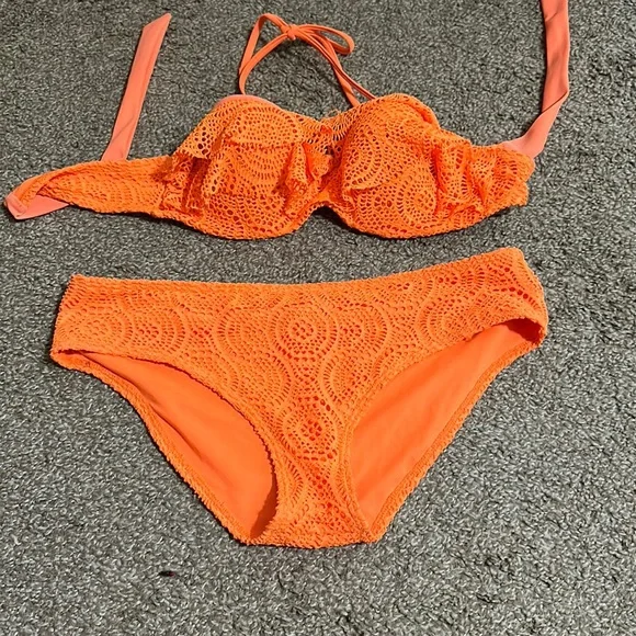 aerie Swim Neon Orange Bikini Aerie Poshmark